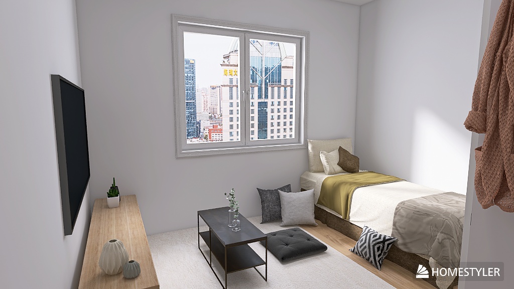 7畳 1K くつろぎ レイアウト パース