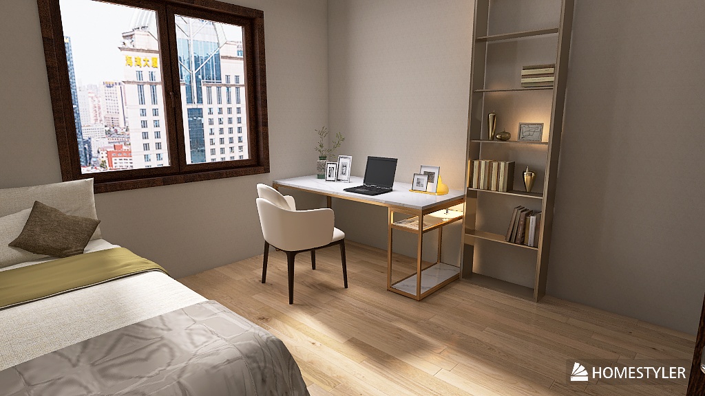 8畳 1K デスク レイアウト パース